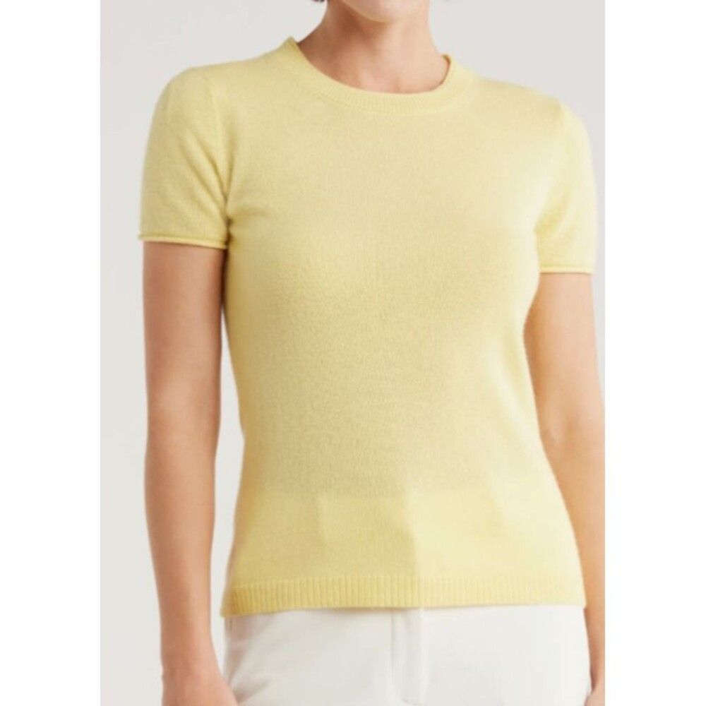 Majestic Filatures Women’s Cashmere Short Sleeve Crewneck T-Shirt size 4/XL NWT
